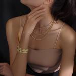 14K Gold Plated Beaded Bracelet for Women