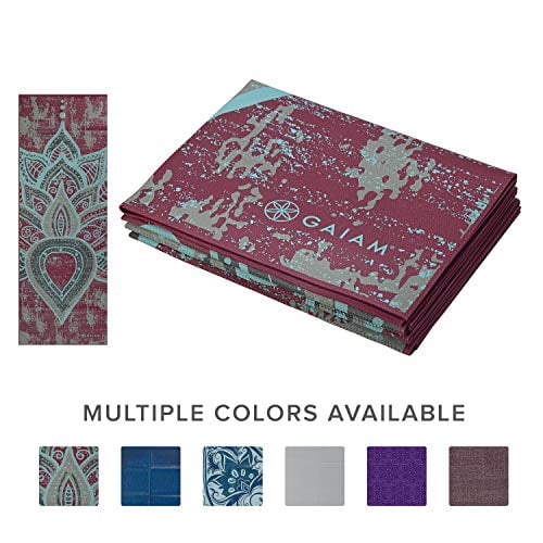 Gaiam Folding Travel Yoga Mat - Midnight Marrakesh