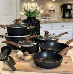 12-Piece Non-Stick Granite Induction Cookware Set