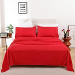 Soft Cooling Twin Sheet Set - Easy-Fit Red