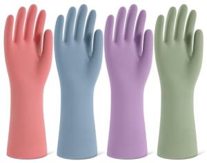 Set of 4 Reusable Rubber Cleaning Gloves