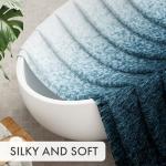 Washable Ombre Shower Curtain Set - Dark Sea Blue