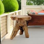 Natural Cedar Stump Stool and Side Table