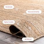 nuLOOM Rigo Jute Area Rug, Handwoven 180x270 cm