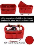 LEXSION Medium Red Felt Handbag Organizer