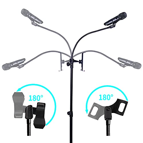 Adjustable Portable Microphone Stand with Phone Holder