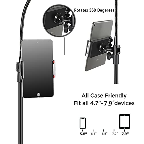 Adjustable Portable Microphone Stand with Phone Holder