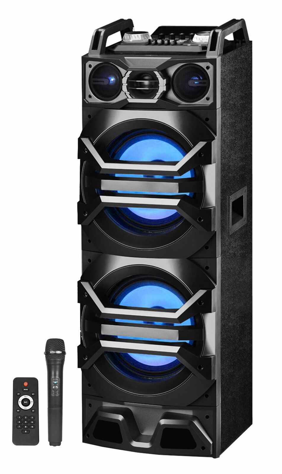 Dual 10" Bluetooth Karaoke Machine with Mic