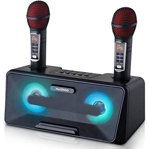 Karaoke Machine with Dual Wireless Microphones