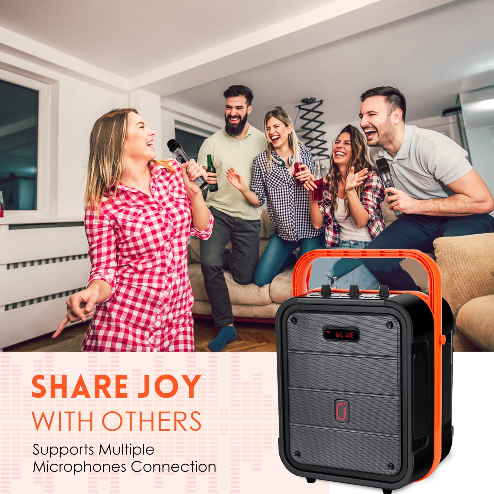 Portable Karaoke Speaker and Wireless Microphone System