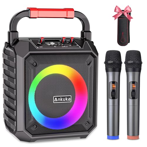 Ankuka Portable Karaoke Machine with 2 Microphones
