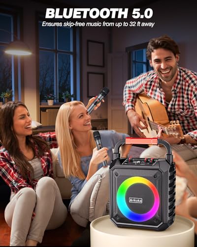 Ankuka Portable Karaoke Machine with 2 Microphones