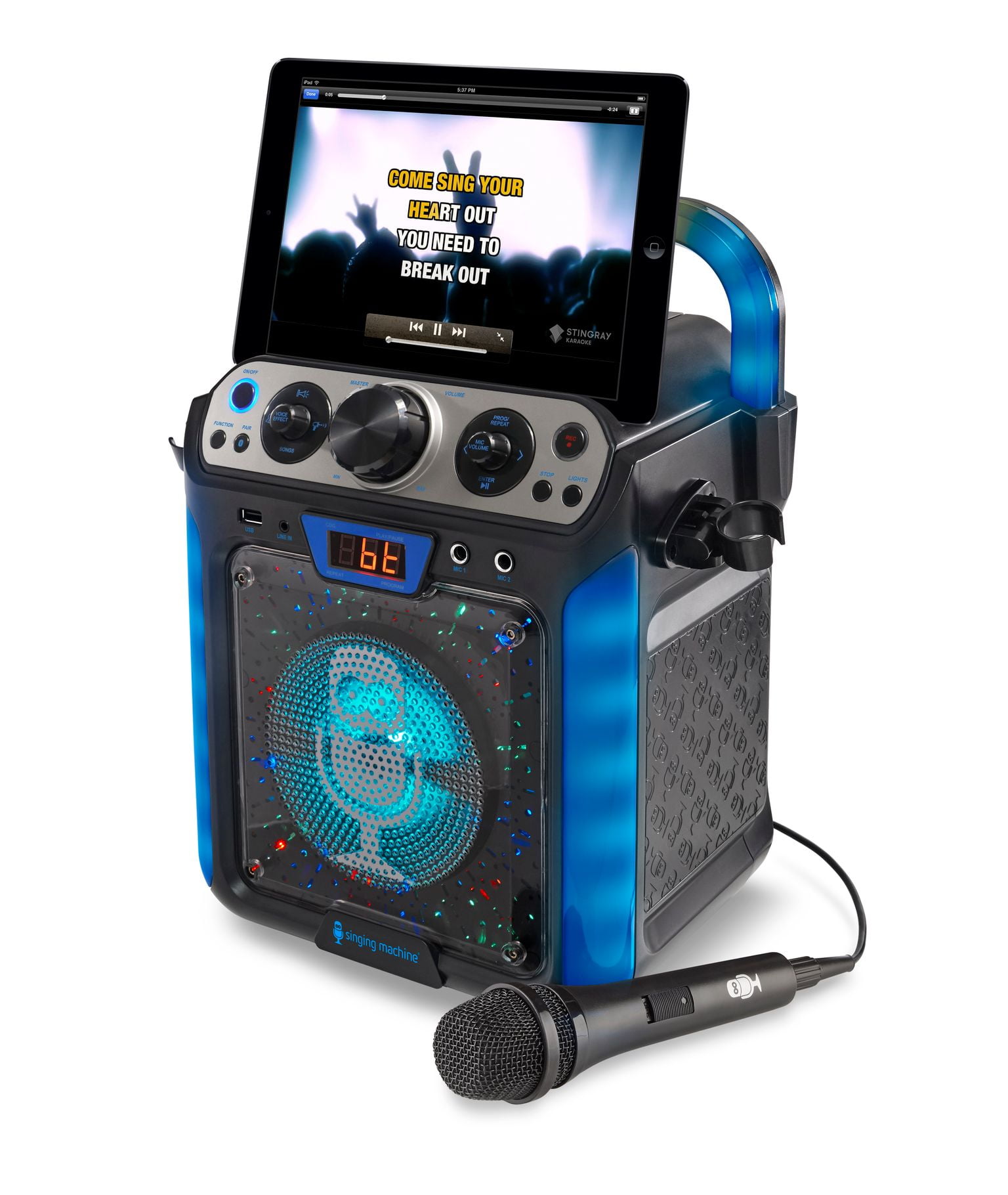 Groove Cube Bluetooth Karaoke Machine with LED Lights