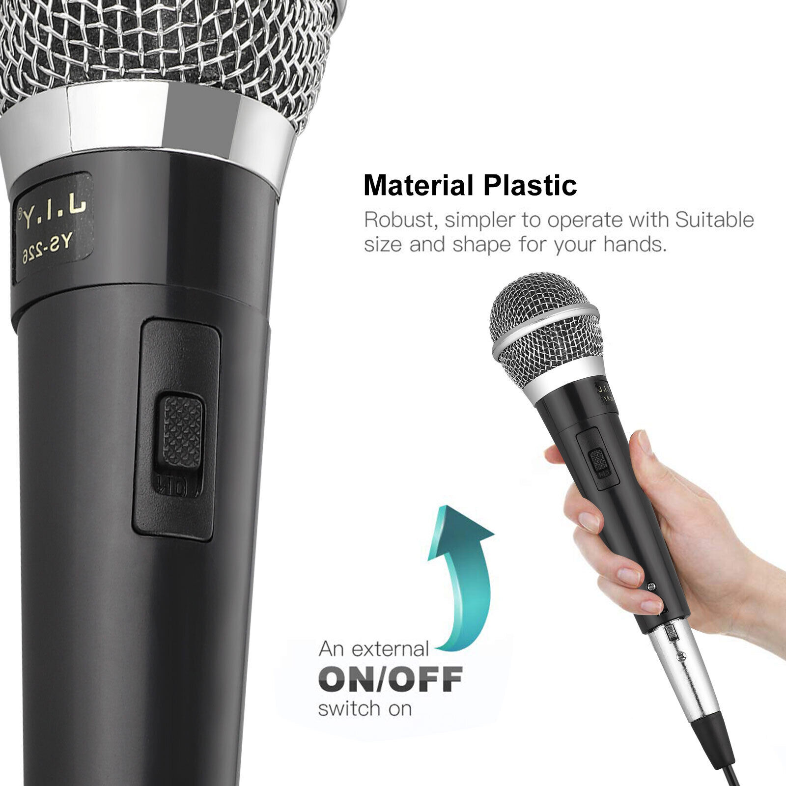 10Ft Handheld Dynamic Microphone for Karaoke