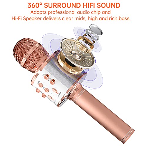 OVELLIC Wireless Bluetooth Karaoke Microphone for Kids