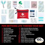 Compact 100-Piece First Aid Kit for Travel