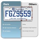 Ohuhu Slim Stainless Steel License Plate Frames, 2 Pcs