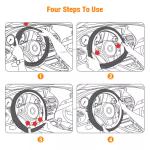 Car Accessories Steering Wheel Cover Black Leather Anti-slip 15''/38cm Universal