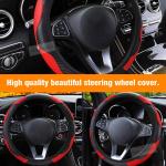 Car Accessories Steering Wheel Cover Black Leather Anti-slip 15''/38cm Universal
