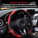 Car Accessories Steering Wheel Cover Black Leather Anti-slip 15''/38cm Universal