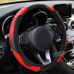 Car Accessories Steering Wheel Cover Black Leather Anti-slip 15''/38cm Universal