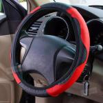 Car Accessories Steering Wheel Cover Black Leather Anti-slip 15''/38cm Universal