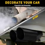 Car Rear Exhaust Pipe Tail Muffler Tip Matte Black Stainless Steel Accessories K