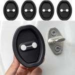 4pcs Black Carbon Fiber Door Lock Covers