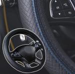 Blue Leather Steering Wheel Cover for Better Grip