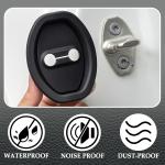 4pcs Black Carbon Fiber Door Lock Covers