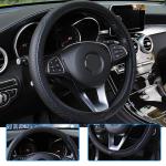 Blue Leather Steering Wheel Cover for Better Grip