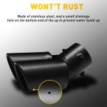 Car Rear Exhaust Pipe Tail Muffler Tip Matte Black Stainless Steel Accessories K