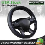 Blue Leather Steering Wheel Cover for Better Grip