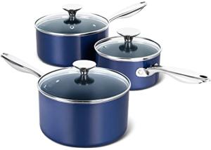 Ceramic Nonstick Saucepan Set with Lids