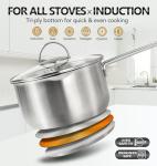 Stainless Steel Saucepan Set with Lid and Spout