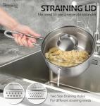 Stainless Steel Saucepan Set with Lid and Spout