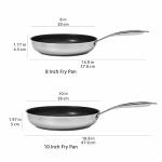 2-Piece Non-Stick Stainless Steel Fry Pan Set
