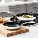 2-Piece Non-Stick Stainless Steel Fry Pan Set