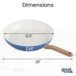 Healthy Ceramic Titanium 12” Fry Pan, Light Blue