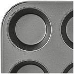 Amazon Basics Nonstick Muffin Pan, Set of 2, Sturdy, Oven Safe, Bakes Evenly, Easy to Clean, 12 Cups, Gray, 13.9x10.55x1.22"