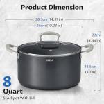 BEZIA 8 Quart Nonstick Soup Pot with Lid