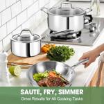 3 Ply Stainless Steel 11-Piece Cookware Set with Lids, Pots and Pans Kitchen Set, Non-Toxic, Induction, Oven, Dishwasher Safe, Professional Chef Quality