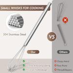 10 Inch Mini Whisk, 304 Anti-Rust Stainless Steel Small Whisks for Cooking, Baking, Mixing Ingredients & Deep Containers (1 Piece)