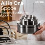 CAROTE Pots and Pans Set, Stainless Steel Cookware Set Detachable Handle, 15pcs Induction Kitchen Cookware Sets with Removable Handle, RV Cookware Set, Oven Safe