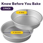 Wilton 2-Piece 9 x 2 Inch Round Cake Baking Pan Set, Even Heating Aluminum Bakeware for Tiered & Layered Cakes, Made without PFAS, Packaging May Vary