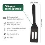 【2 Pack】Kunovo Small Spatula for Nonstick Cookware Mini Spatulas for kitchen Use,Heat-Resistant Silicone Thin Spatula Cooking Baking (Black-2)