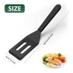 【2 Pack】Kunovo Small Spatula for Nonstick Cookware Mini Spatulas for kitchen Use,Heat-Resistant Silicone Thin Spatula Cooking Baking (Black-2)