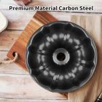 Novery 9.5" Non-stick Cake Pan, Heavy Duty Carbon Steel Fluted Tube Round Baking Pan,Buntz Pound Cake Pan Mold,Tube Bakeware,Baking Mold for Jello,Gelatin,Chocoflan,Flan