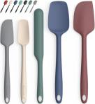 Coukre Silicone Spatula Set of 5,High Temperature Resistant, Food Grade Silicone, Dishwasher Safe, for Baking, Cooking (Pure Colorful A)