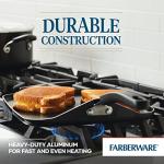 Farberware Cookstart DiamondMax Nonstick Square Grill Pan/Griddle, Dishwasher Safe, 11 Inch - Black